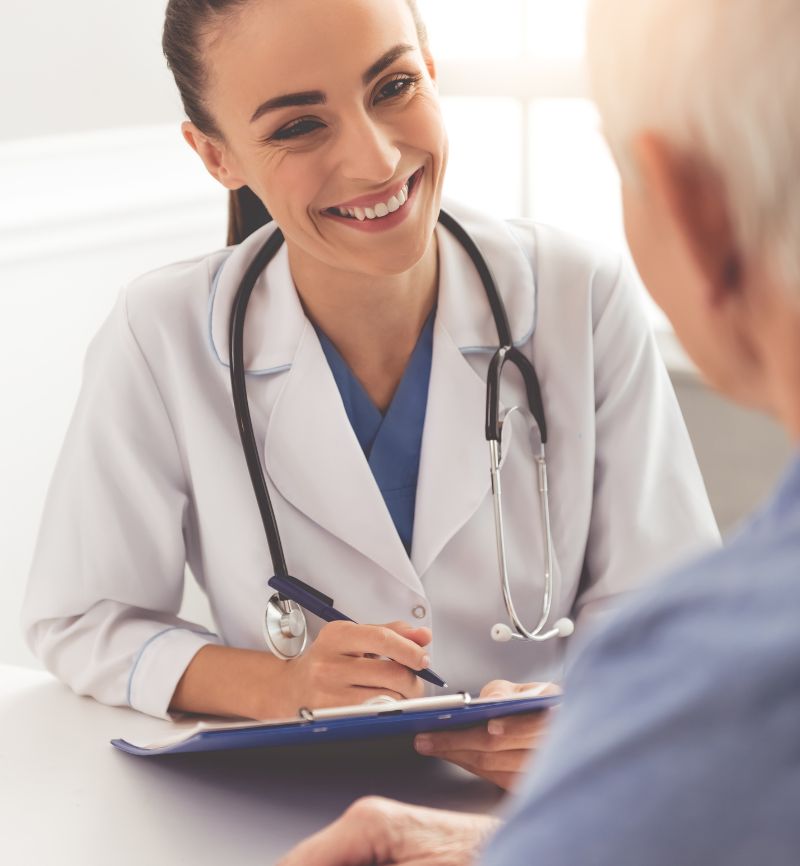 Doctor and patient. UK 10 Year Medical Healthcare Plan